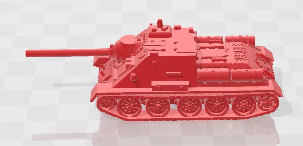 Su-85 - Su85b - Su-100 - 1:100 scale - USSR - Tanks - Armored Vehicle - World Of Tanks - War Game - Wargaming - Axis and Allies