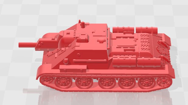 SU-122 - 1:100 scale - USSR - Tanks - Armored Vehicle - World Of Tanks - War Game - Wargaming - Axis and Allies - Tabletop Games