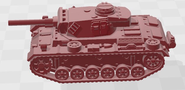 PZ-III-M w/turret - 1:100 scale - Germany - Tanks - Armored Vehicle - World Of Tanks - War Game - Wargaming -Tabletop Games