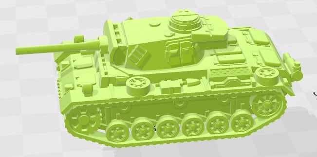 PZ-III-M w/turret - 1:100 scale - Germany - Tanks - Armored Vehicle - World Of Tanks - War Game - Wargaming -Tabletop Games