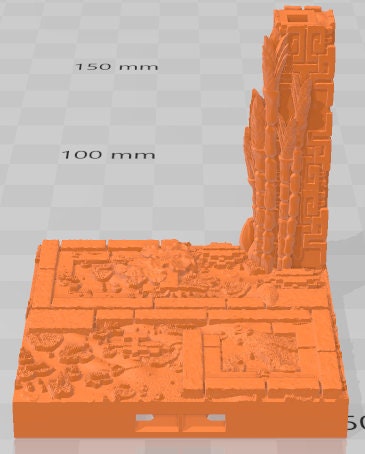 Pillars Set 1 - Aztlan 6 Swamped B - Pathfinder - Dungeons & Dragons -RPG- Tabletop-Terrain - 28 mm / 1"- Aether Studios
