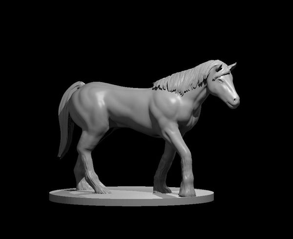 Draft Horse Mini - DND - Pathfinder - Dungeons & Dragons - RPG - Tabletop - mz4250- Miniature - 28 mm - 1" Scale