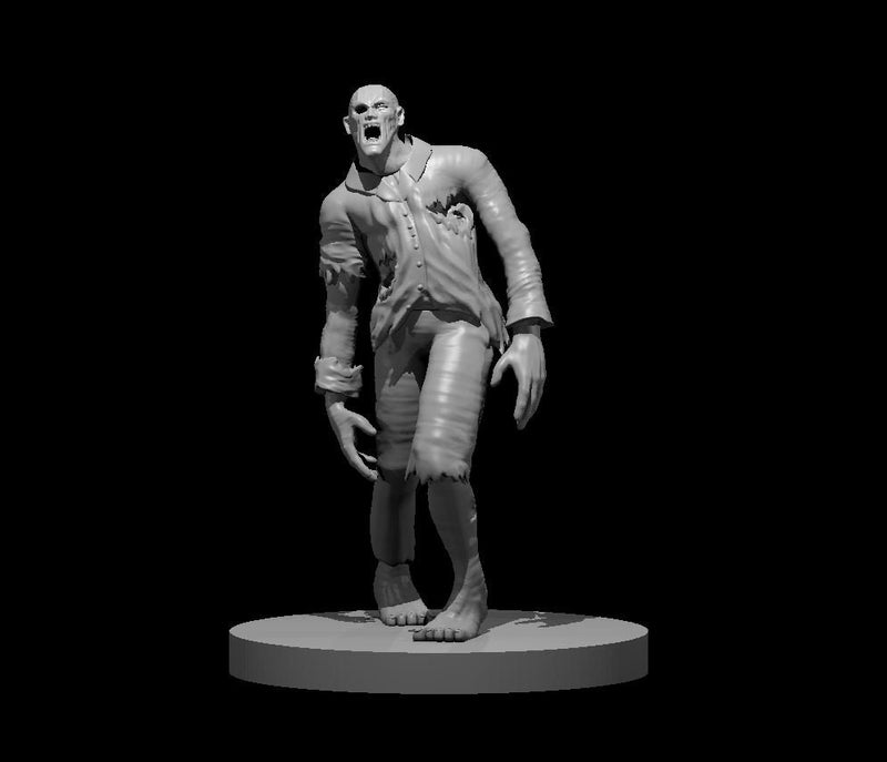 Zombie Male Mini - DND - Pathfinder - Dungeons & Dragons - RPG - Tabletop - mz4250- Miniature - 28 mm - 1" Scale
