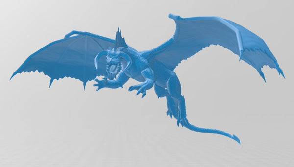 Black Dragon Young Flying Chromatic Mini - DND - Pathfinder - Dungeons & Dragons - RPG - Tabletop - mz4250- Miniature-28mm-1"Scale