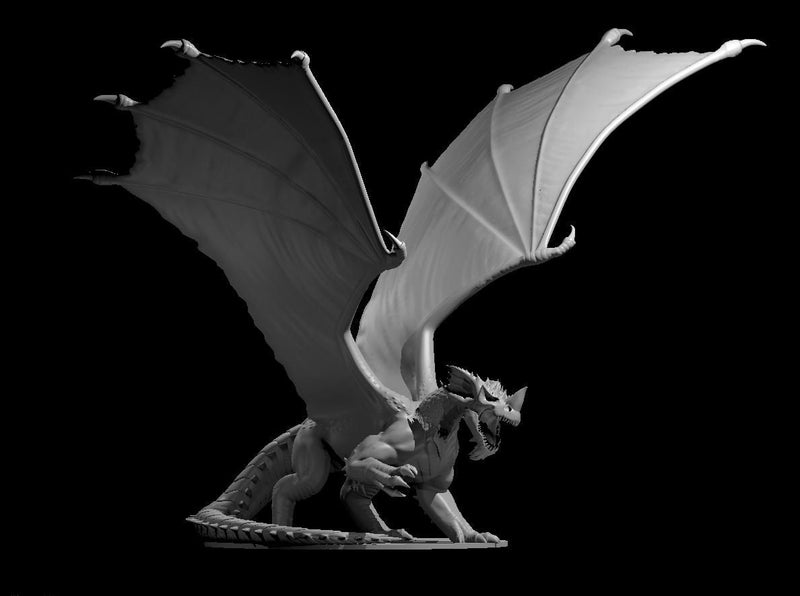 Blue Dragon Ancient Chromatic Mini - DND - Pathfinder - Dungeons & Dragons - RPG - Tabletop - mz4250- Miniature-28mm-1"Scale