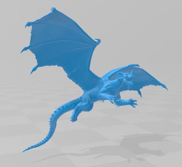 Blue Dragon Ancient Chromatic Mini - DND - Pathfinder - Dungeons & Dragons - RPG - Tabletop - mz4250- Miniature-28mm-1"Scale