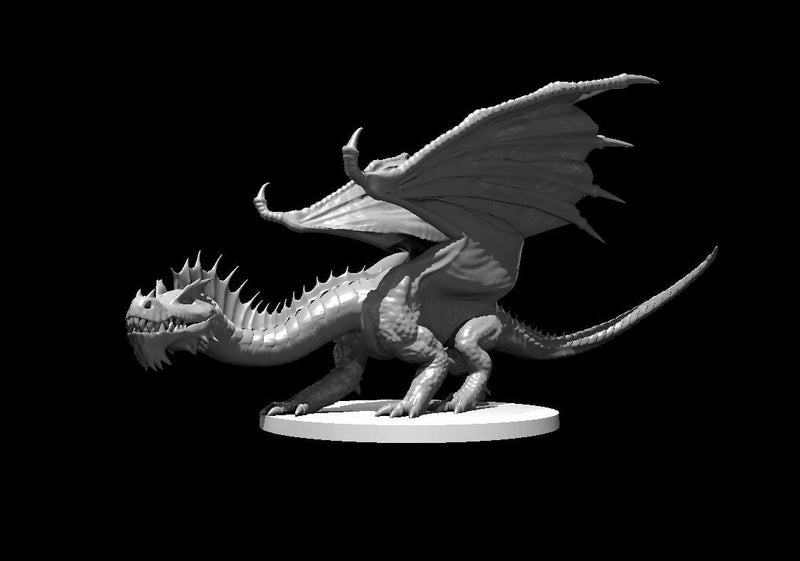 Green Dragon Young Chromatic Mini - DND - Pathfinder - Dungeons & Dragons - RPG - Tabletop - mz4250- Miniature-28mm-1"Scale