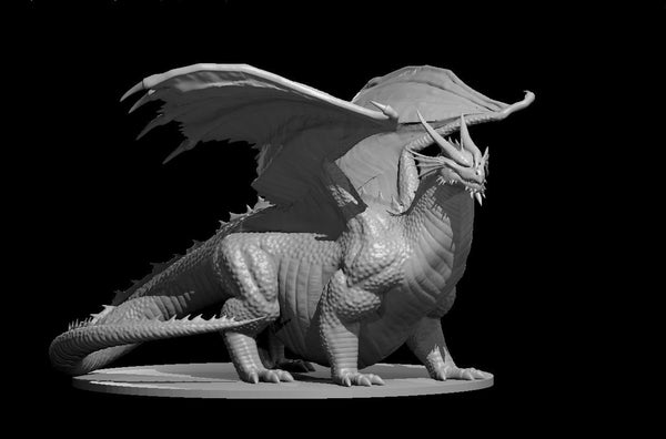 Chonky Red Dragon Chromatic Mini - DND - Pathfinder - Dungeons & Dragons - RPG - Tabletop - mz4250- Miniature-28mm-1"Scale