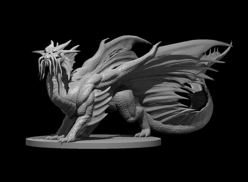 Young Gold Dragon Metallic Mini - DND - Pathfinder - Dungeons & Dragons - RPG - Tabletop - mz4250- Miniature-28mm-1"Scale