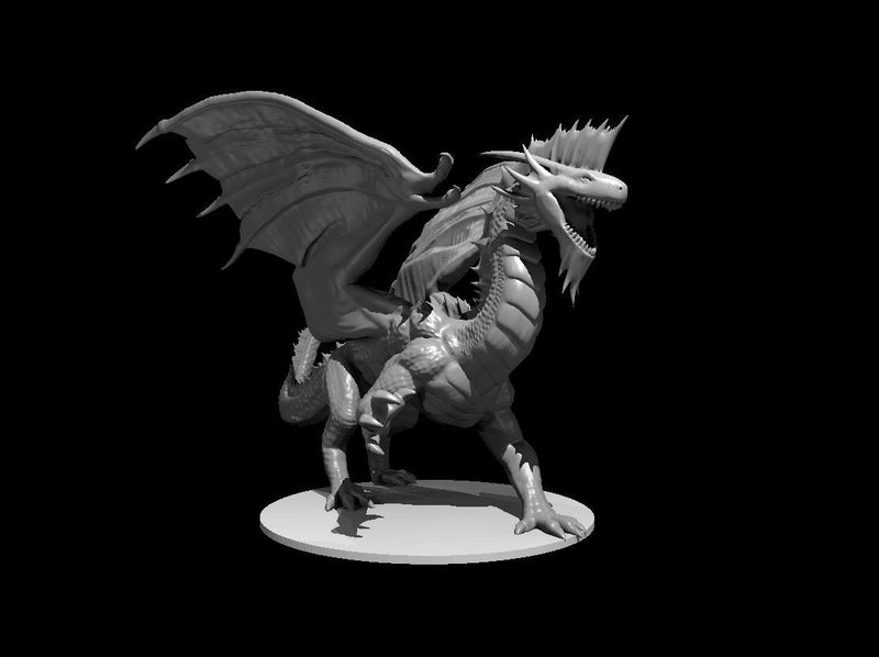 Adult Silver Dragon Metallic Mini - DND - Pathfinder - Dungeons & Dragons - RPG - Tabletop - mz4250- Miniature-28mm-1"Scale
