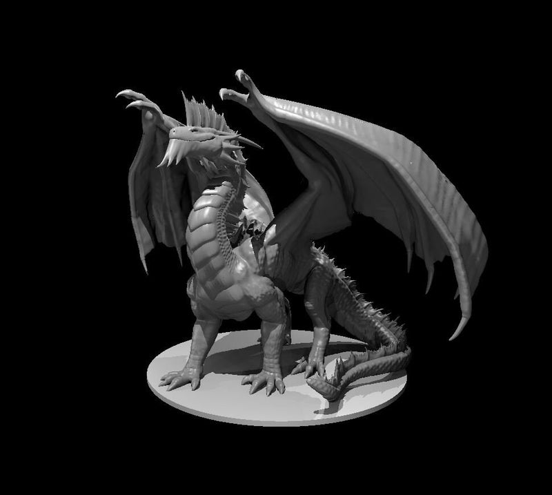Ancient Silver Dragon Metallic Mini - DND - Pathfinder - Dungeons & Dragons - RPG - Tabletop - mz4250- Miniature-28mm-1"Scale