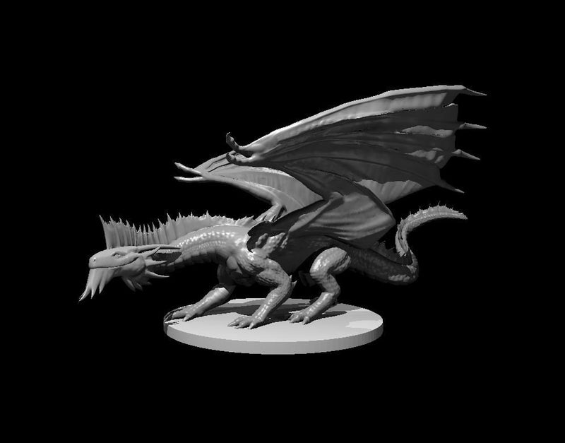 Young Silver Dragon Metallic Mini - DND - Pathfinder - Dungeons & Dragons - RPG - Tabletop - mz4250- Miniature-28mm-1"Scale