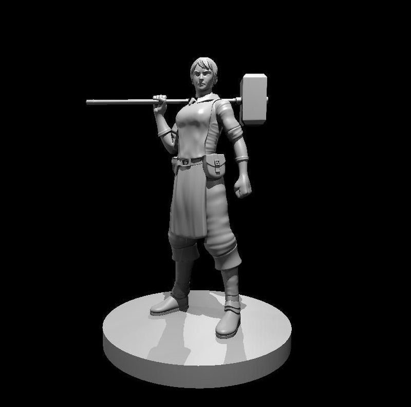 Female Blacksmith Mini - DND - Pathfinder - Dungeons & Dragons - RPG - Tabletop - mz4250- Miniature-28mm-1"Scale