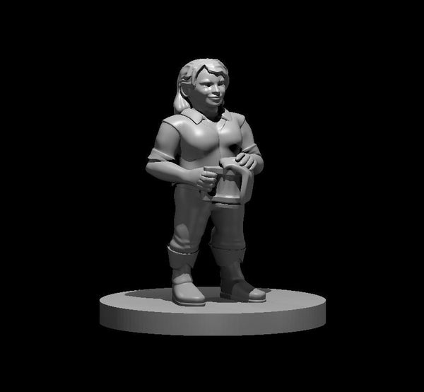 Dwarf Female Barkeep Mini - DND - Pathfinder - Dungeons & Dragons - RPG - Tabletop - mz4250- Miniature-28mm-1"Scale