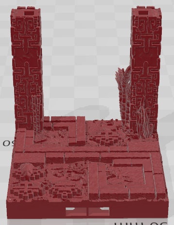 Pillars Set 2 - Aztlan 6 Swamped B - Pathfinder - Dungeons & Dragons -RPG- Tabletop-Terrain - 28 mm / 1"- Aether Studios