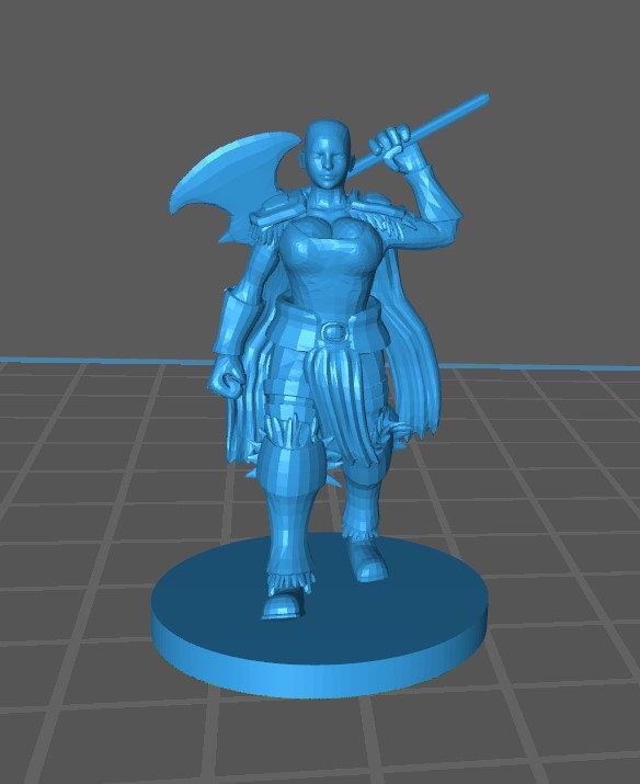 Human Female Barbarian Mini - DND - Pathfinder - Dungeons & Dragons - RPG - Tabletop - mz4250- Miniature-28mm-1"Scale