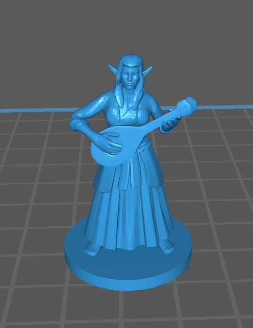 Elf Bard Mini - DND - Pathfinder - Dungeons & Dragons - RPG - Tabletop - mz4250- Miniature-28mm-1"Scale