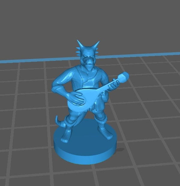 Kobold Bard Mini - DND - Pathfinder - Dungeons & Dragons - RPG - Tabletop - mz4250- Miniature-28mm-1"Scale