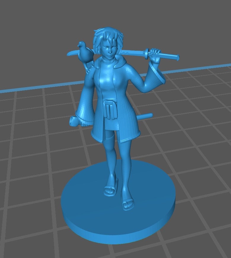 Samurai Mini - DND - Pathfinder - Dungeons & Dragons - RPG - Tabletop - mz4250- Miniature-28mm-1"Scale