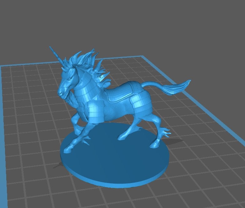 Armored Unicorn Mini - DND - Pathfinder - Dungeons & Dragons - RPG - Tabletop - mz4250- Miniature-28mm-1"Scale