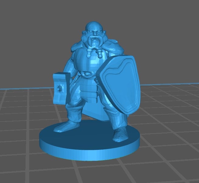 Dwarf Fighter Mini - DND - Pathfinder - Dungeons & Dragons - RPG - Tabletop - mz4250- Miniature-28mm-1"Scale