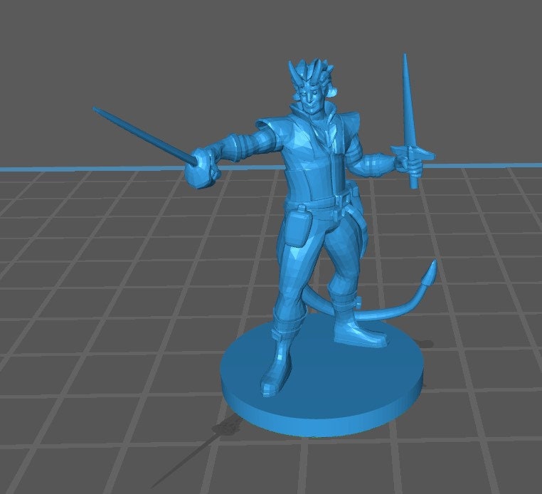 Tiefling Rogue Mini - DND - Pathfinder - Dungeons & Dragons - RPG - Tabletop - mz4250- Miniature-28mm-1"Scale