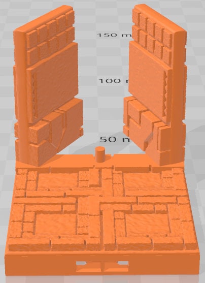 Wall 3 Secret Doors  - Aztlan - Pathfinder - Dungeons & Dragons -RPG- Tabletop-Terrain-28 mm / 1"- Aether Studios