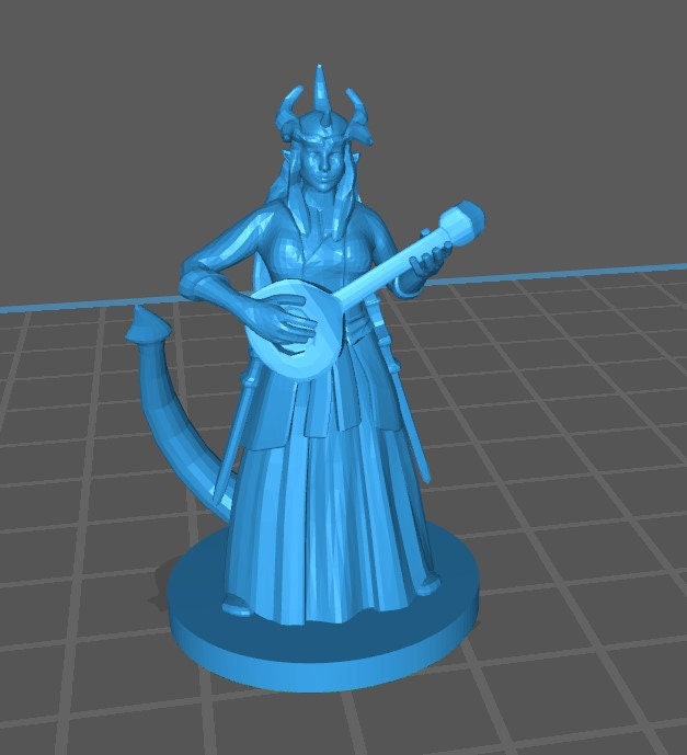 Tiefling Bard Mini - DND - Pathfinder - Dungeons & Dragons - RPG - Tabletop - mz4250- Miniature-28mm-1"Scale
