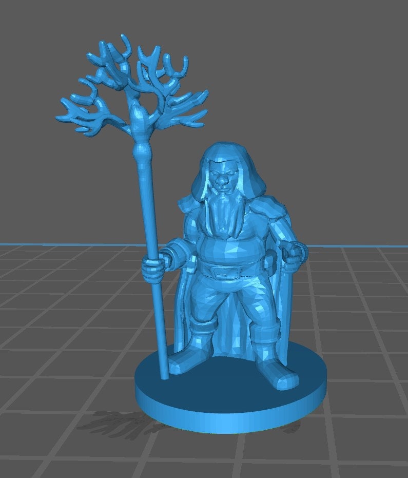 Dwarf Druid Mini - DND - Pathfinder - Dungeons & Dragons - RPG - Tabletop - mz4250- Miniature-28mm-1"Scale