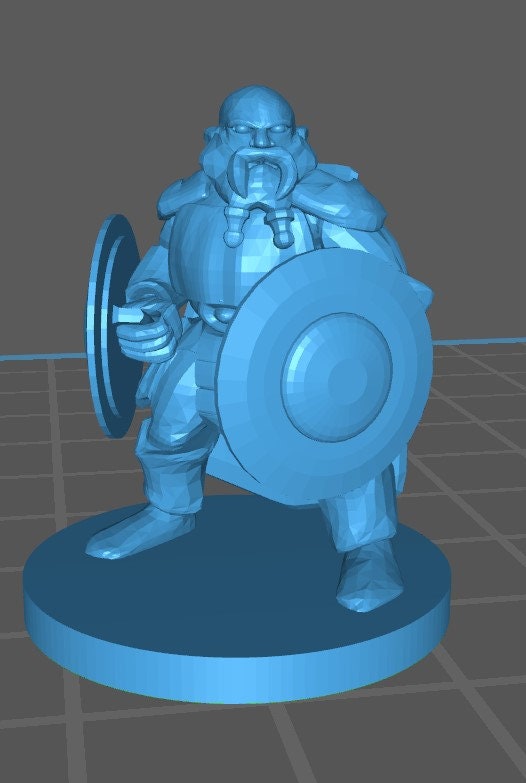 Dwarf Fighter Mini - DND - Pathfinder - Dungeons & Dragons - RPG - Tabletop - mz4250- Miniature-28mm-1"Scale
