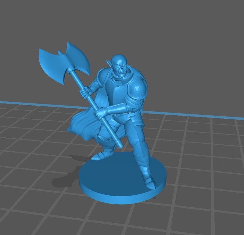 Half Orc Fighter Mini - DND - Pathfinder - Dungeons & Dragons - RPG - Tabletop - mz4250- Miniature-28mm-1"Scale