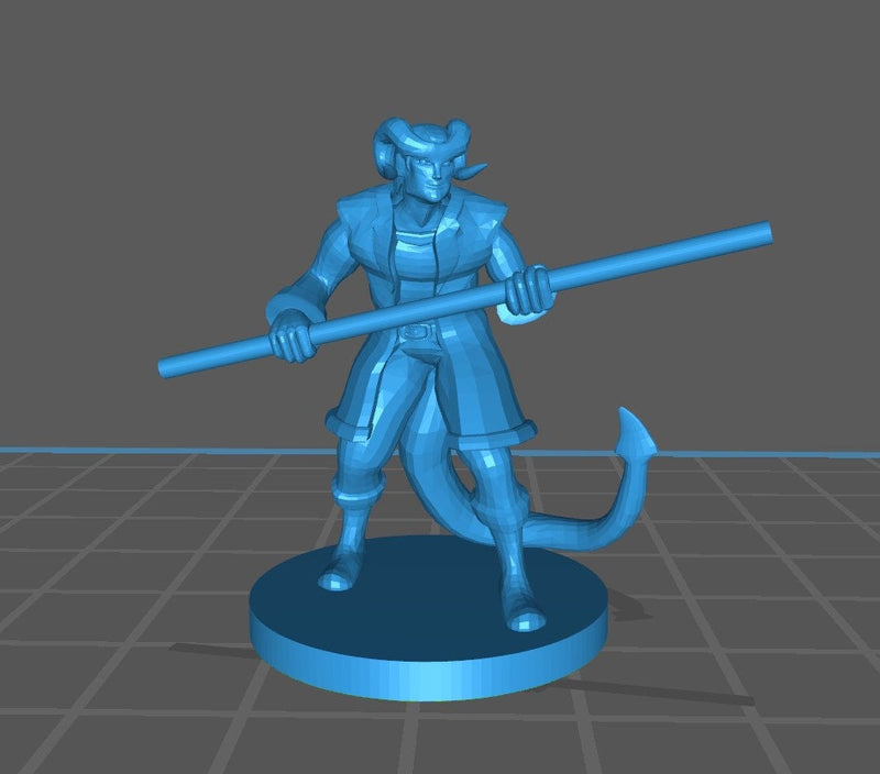 Tiefling Monk Mini - DND - Pathfinder - Dungeons & Dragons - RPG - Tabletop - mz4250- Miniature-28mm-1"Scale