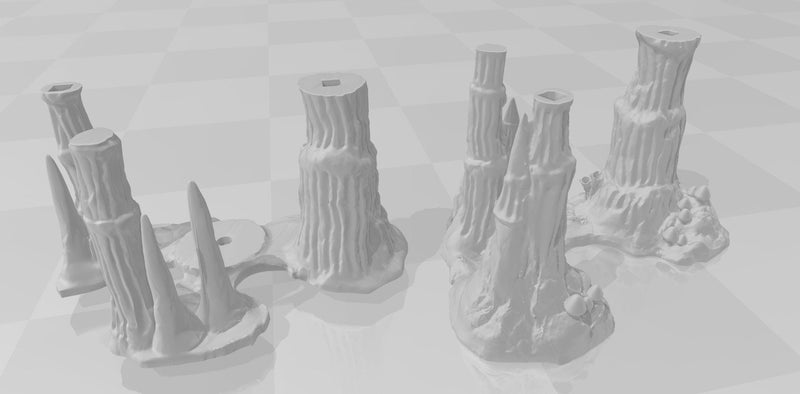 Wet Cavern Pillars - Cavern - Skyless Realms - DND - Dungeons & Dragons - RPG - Tabletop - EC3D - Miniature - 28 mm - 1" scale