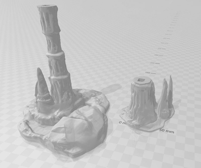 Wet Cavern Pillars - Cavern - Skyless Realms - DND - Dungeons & Dragons - RPG - Tabletop - EC3D - Miniature - 28 mm - 1" scale