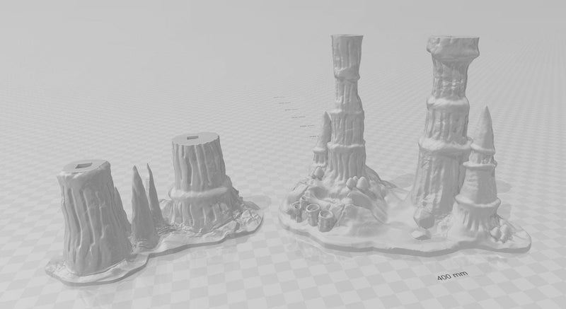 Wet Cavern Pillars - Cavern - Skyless Realms - DND - Dungeons & Dragons - RPG - Tabletop - EC3D - Miniature - 28 mm - 1" scale
