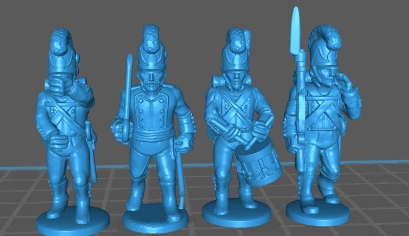 Bavarian Line btg 1804-14 -  13 minis - Great for Table Top War Games And Dioramas - Historical Wargaming - Resin 28mm Miniatures