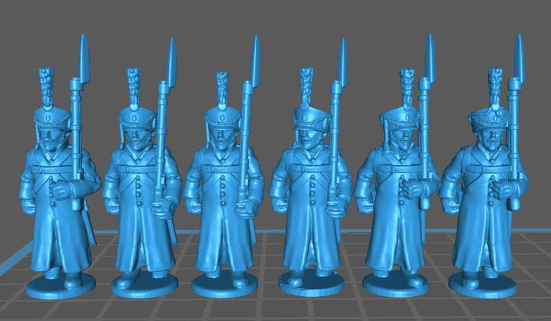 Russian Grenadiers/Jaegers wth Kiwer btg with greatcoats - 11 minis - War Games And Dioramas - Historical Wargaming -Resin 28mm