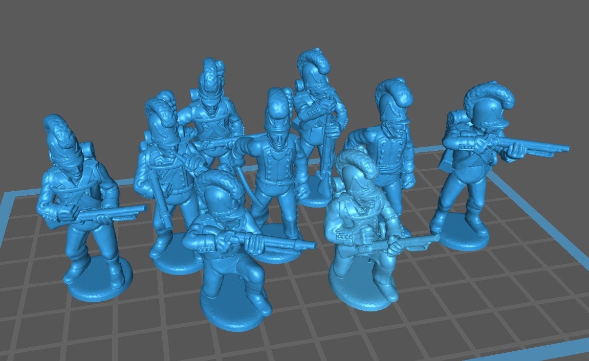 Bavarian Jaegers skirmishing - 9 minis - War Games And Dioramas - Historical Wargaming -Resin 28mm