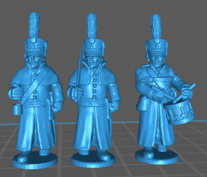 Russian Grenadiers/Jaegers wth shako 1807-12 btg with greatcoats - 11 minis - War Games And Dioramas - Historical Wargaming -Resin 28mm