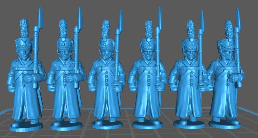 Russian Grenadiers/Jaegers wth shako 1807-12 btg with greatcoats - 11 minis - War Games And Dioramas - Historical Wargaming -Resin 28mm