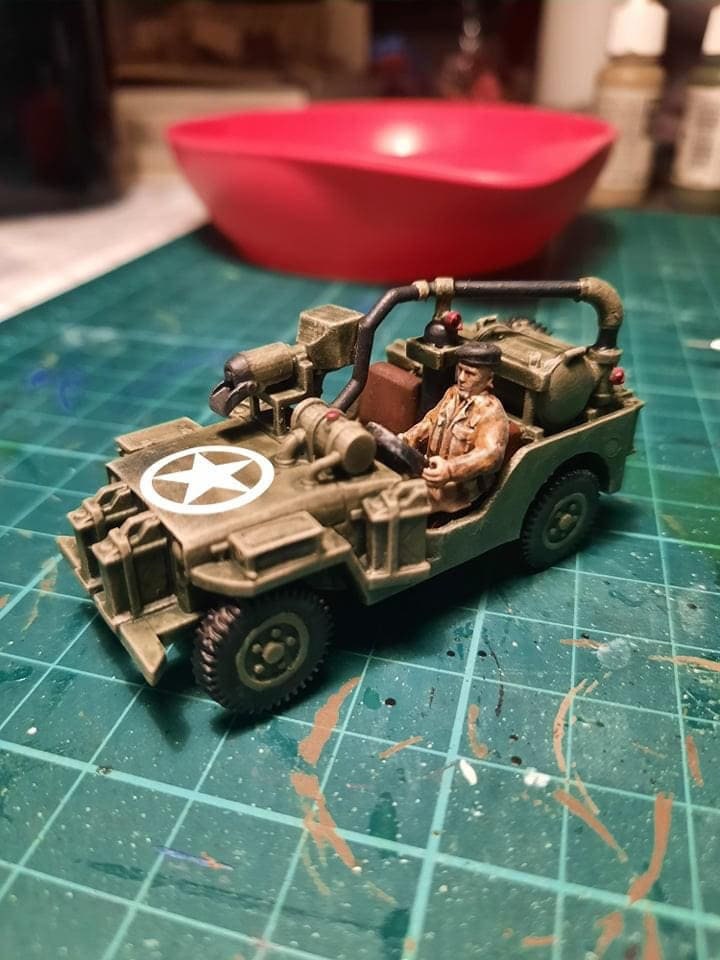 Popskis Private Army Flamethrower Jeep - War Games And Dioramas - Resin 28mm - Bolt Action