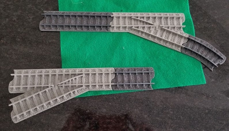 Rail Track System supplementary Y Track Junctions - Great for Table Top War Games And Dioramas - Resin 28 mm Miniatures - Bolt Action
