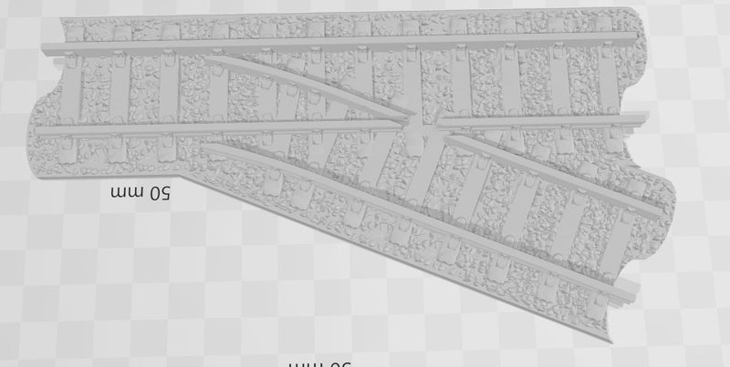 Rail Track System supplementary Y Track Junctions - Great for Table Top War Games And Dioramas - Resin 28 mm Miniatures - Bolt Action