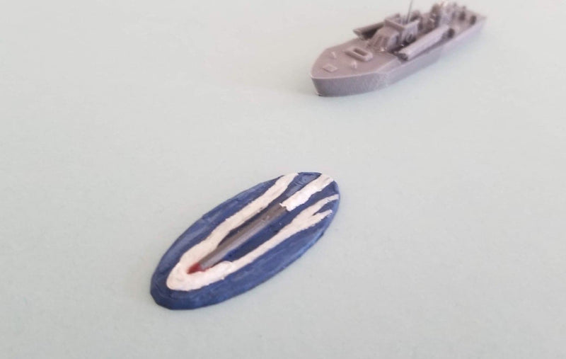 Launched Torpedo Marker- 1/300th scale - Set of 3