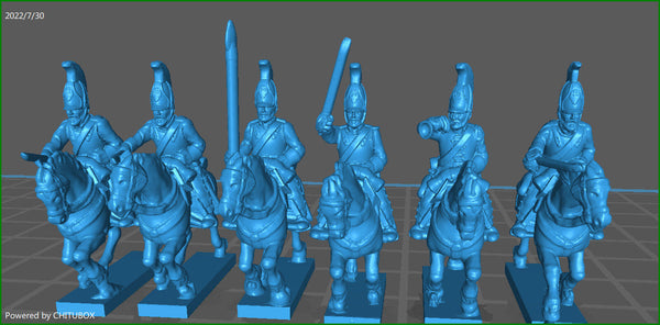 Russian Cuirassiers 1812-15 - 6 Minis - 15mm epic size - War Games And Dioramas - Historical Wargaming - Resin