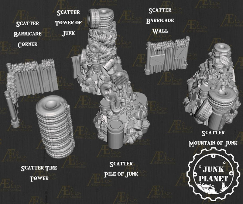 Junk Planet Scatter -Junk Planet 2 - Scifi - Pathfinder- Dungeons & Dragons - RPG - Tabletop - Futuristic Terrain - 28mm - AetherStudios