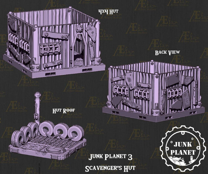 Junk Planet Scavenger Hut -Junk Planet 3 - Scifi - Pathfinder- Dungeons & Dragons - RPG Tabletop - Futuristic Terrain - 28mm - AetherStudios