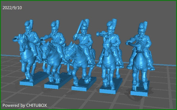 Portuguese cavalry 1806-11 - 5 minis - Small 15mm Epic size - War Games And Dioramas - Historical Wargaming - Resin
