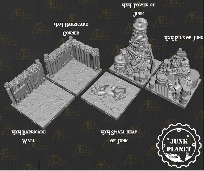 Junk Planet Tiles Set 2 -Junk Planet 2 - Scifi - Pathfinder- Dungeons & Dragons - RPG - Tabletop - Futuristic Terrain - 28mm - AetherStudios