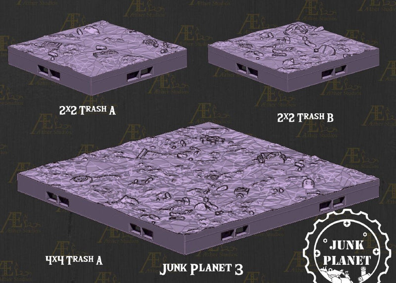 Junk Planet Tiles -Junk Planet 3 - Scifi - Pathfinder- Dungeons & Dragons - RPG - Tabletop - Futuristic Terrain - 28mm - AetherStudios